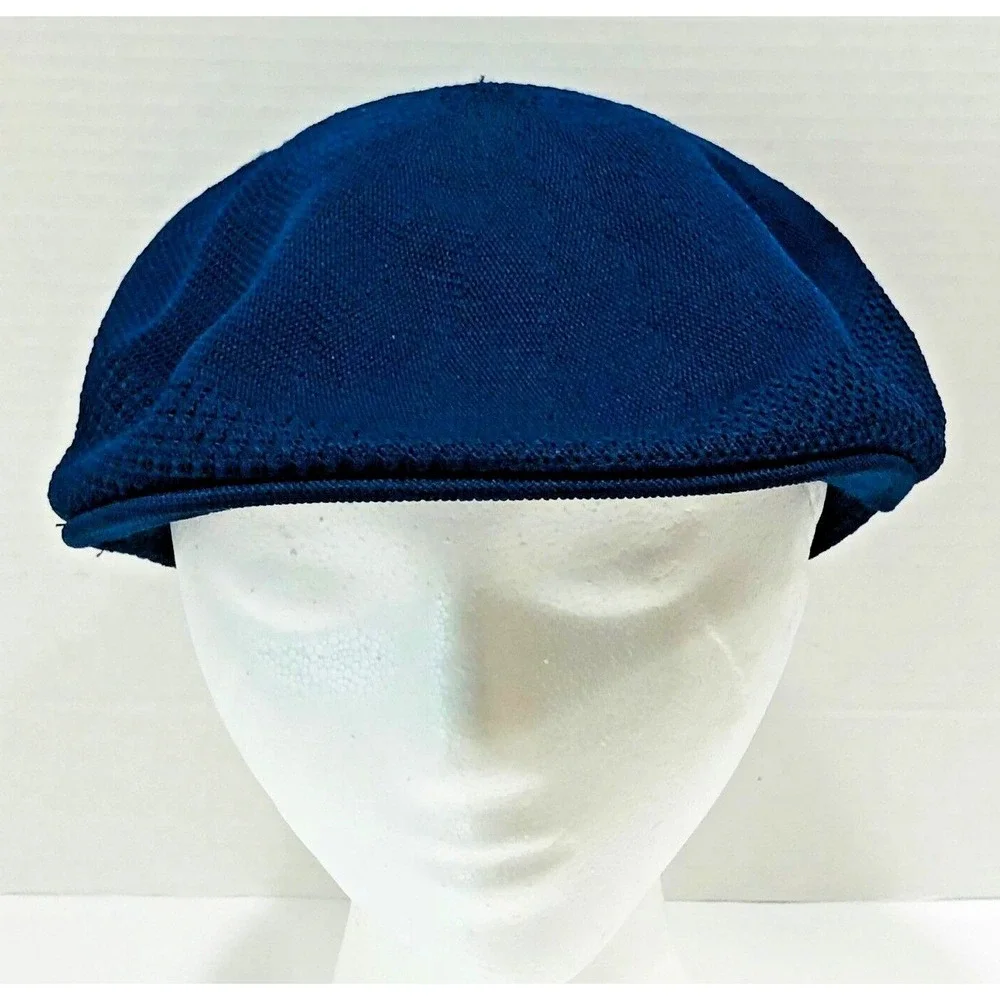 VTG Knit Deer Track Golf Resort Newsboy Cap Jockey Hat‎ Derby Cap USA Navy XL